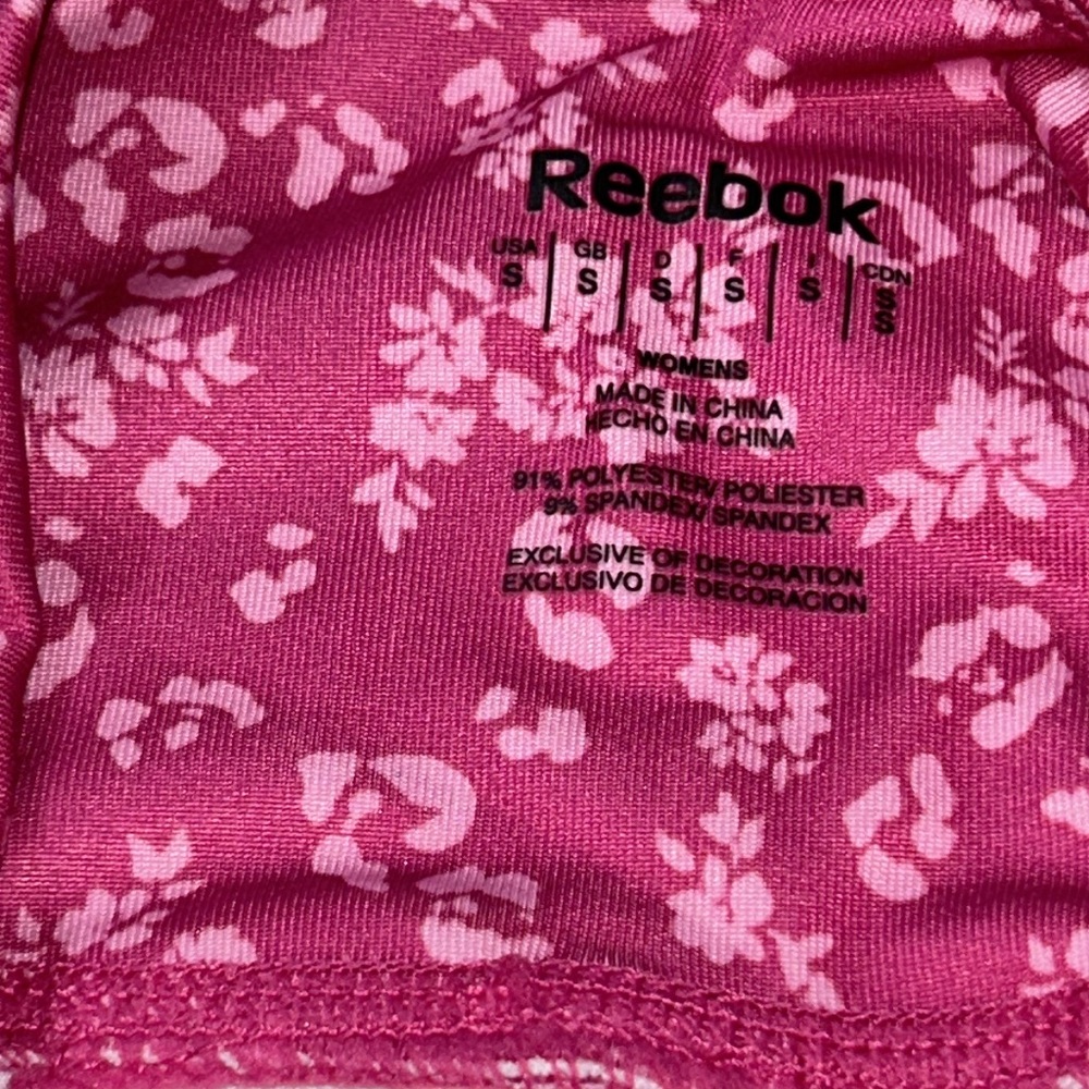 🦋Reebok Pink Floral Bike Shorts, Size Small - Picture 3 of 6